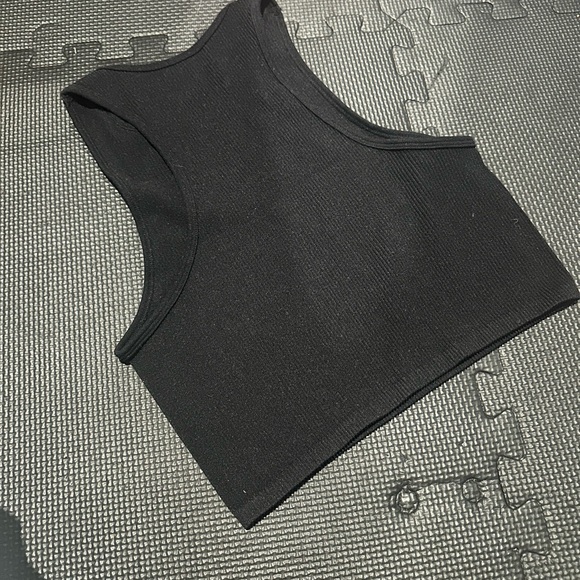 Black Ribbed Tank Top - Picture 3 of 3